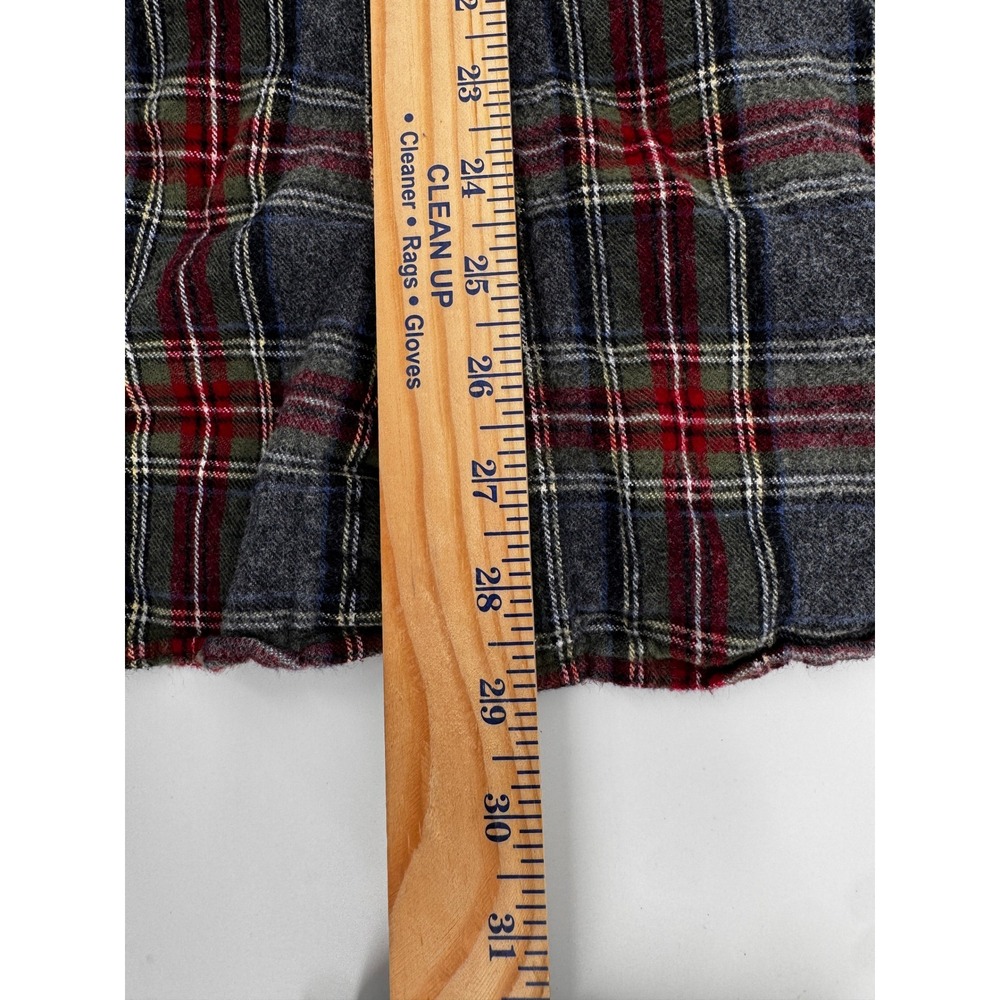L.L.Bean Flannel Shirt Mens Large Regular Gray Red Plaid Button Up Outdoor - Picture 7 of 11